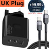 160W USB Charger USB Type C Fast Charging Adapter Quick Charge 3.0 PD Mobile Phone Charger For iPhone Samsung Xiaomi Redmi OPPO