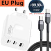 160W USB Charger USB Type C Fast Charging Adapter Quick Charge 3.0 PD Mobile Phone Charger For iPhone Samsung Xiaomi Redmi OPPO