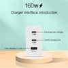 160W USB Charger USB Type C Fast Charging Adapter Quick Charge 3.0 PD Mobile Phone Charger For iPhone Samsung Xiaomi Redmi OPPO